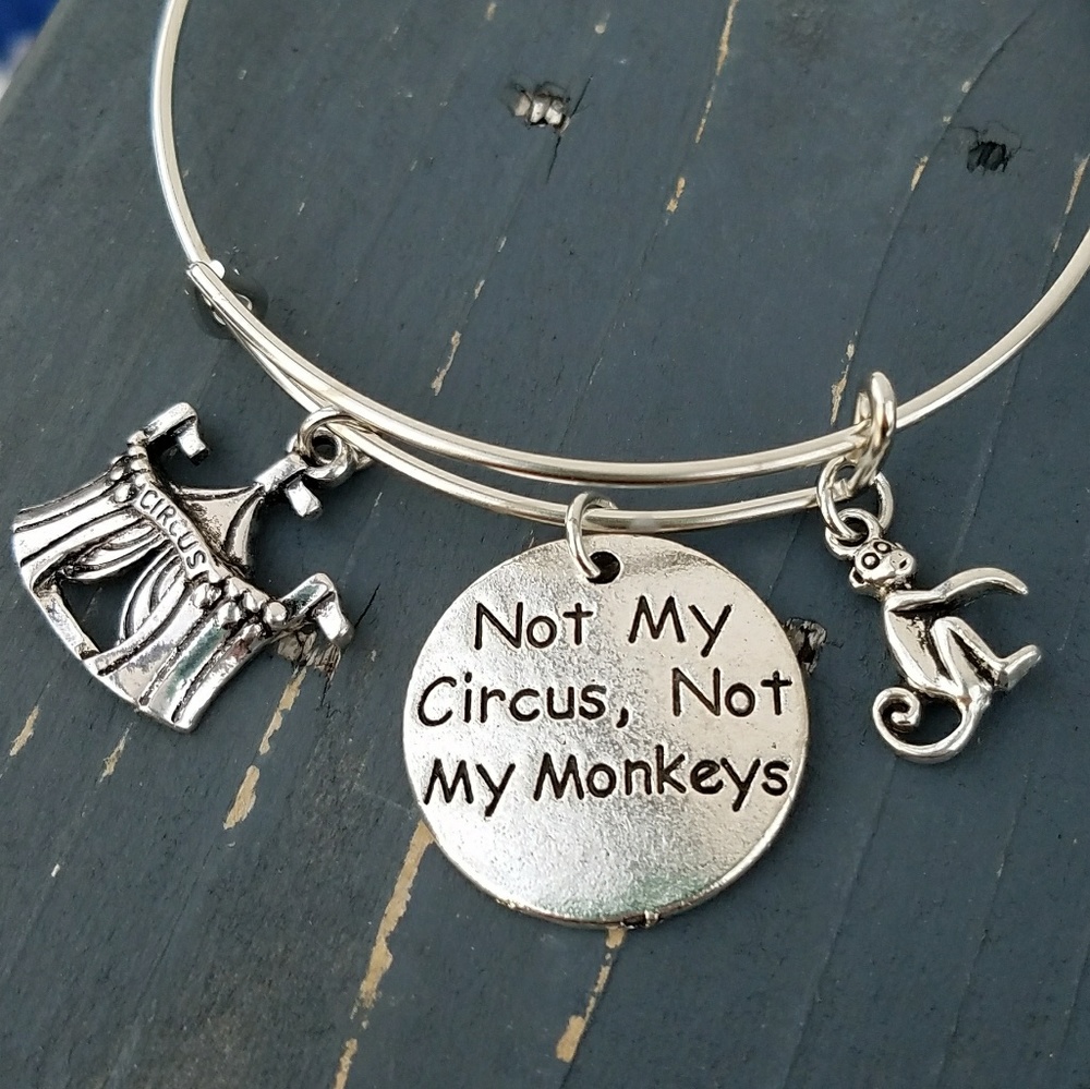 Not my circus, not my monkeys charm bracelet
